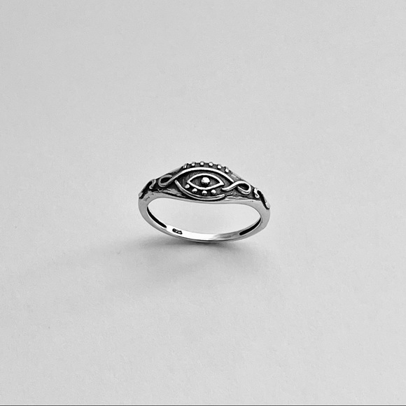 Sterling Silver Swirl Celtic Eye Ring, Evil Eye Rings, Dainty Jewelry, Protector - Picture 2 of 13